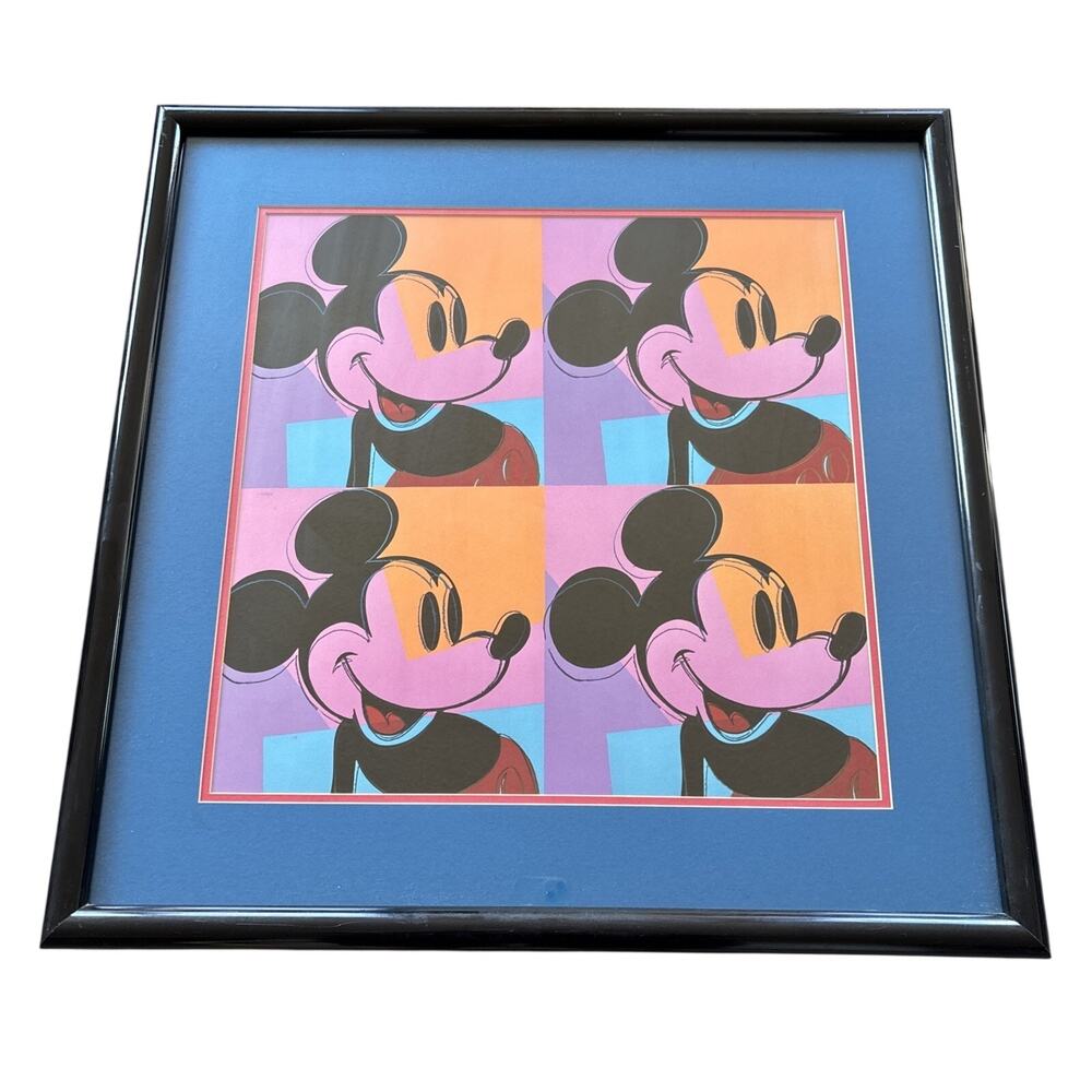 Disney Framed giclee quad print "Mickey Mouse" by Andy Warhol 28”x 28”